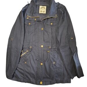 Made by Johnny Women Navy Blue Military Utility Jacket XL Cotton WJC643